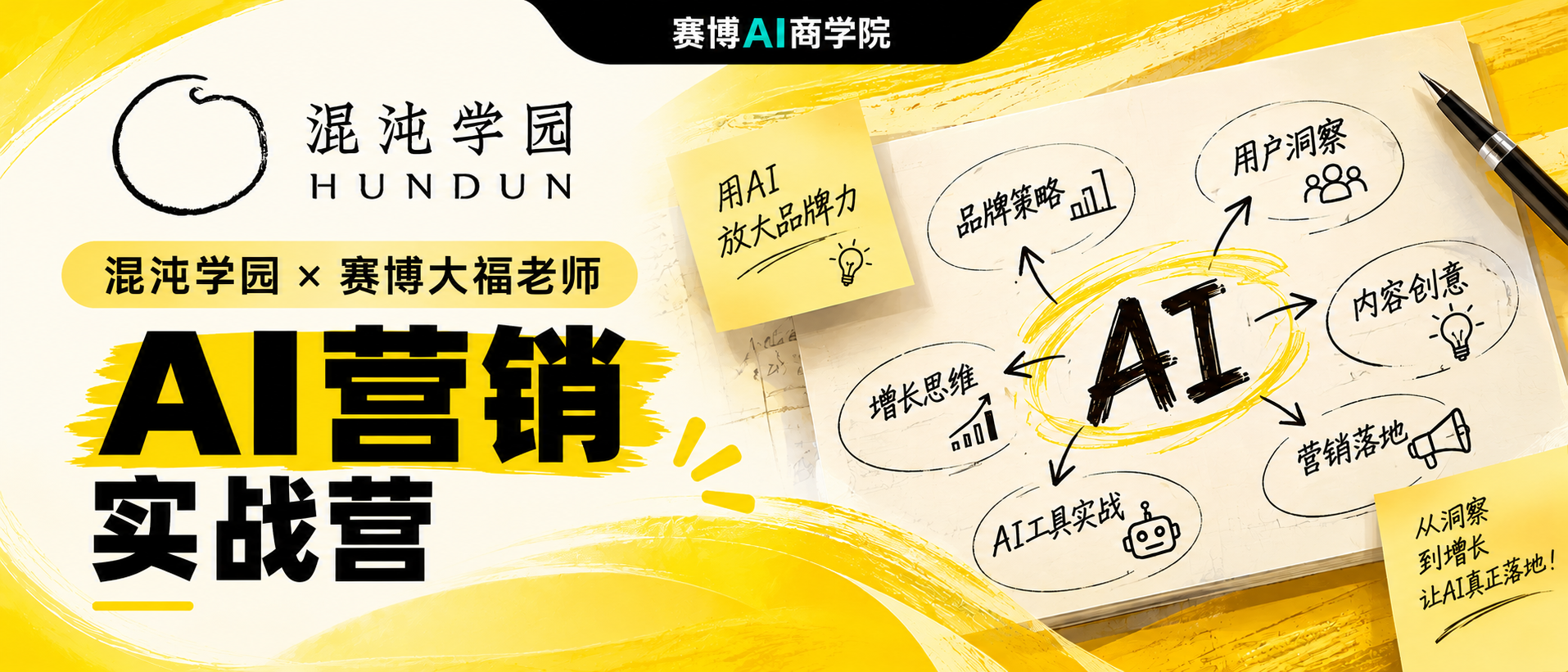 混沌大学 AI 营销实战营第一期至第五期，2025 年 2 月 22 日至 8 月 10 日五期培训